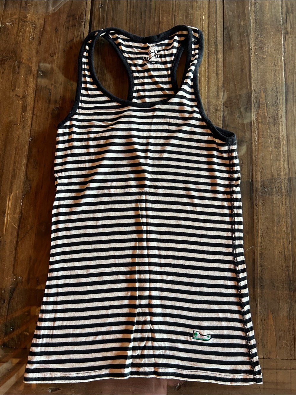 Element Women's Black and White Striped Racerback Tank Top